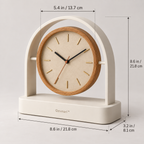 Arc Desk Clock — Warm Oak