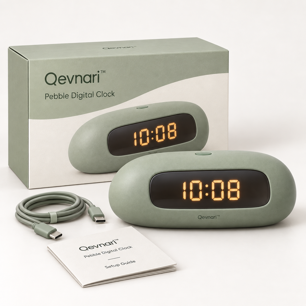 Pebble Digital Clock — Sage