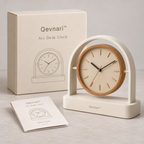 Arc Desk Clock — Warm Oak