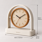 Arc Desk Clock — Warm Oak
