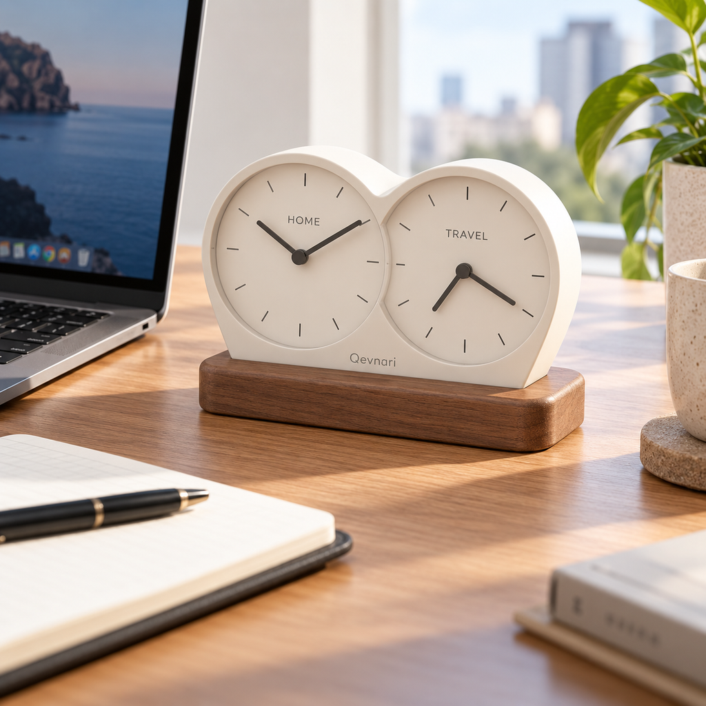 Twin-Time Desk Clock