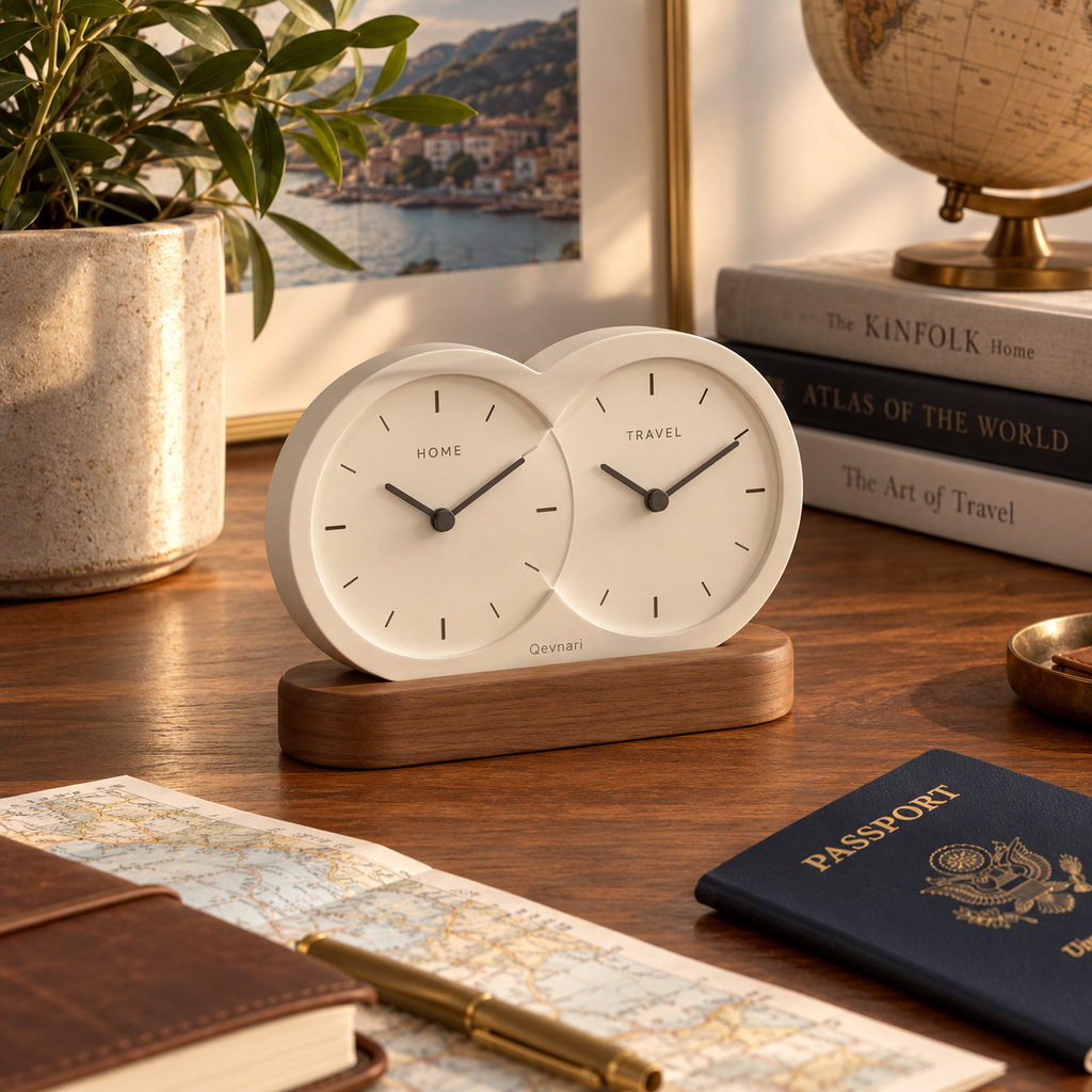 Twin-Time Desk Clock