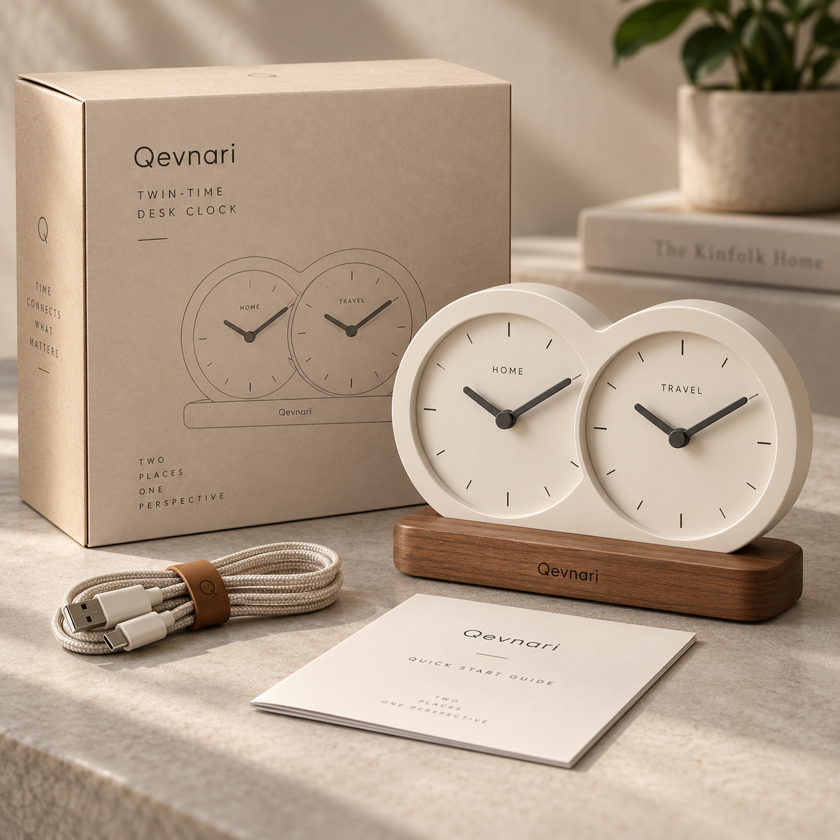 Twin-Time Desk Clock