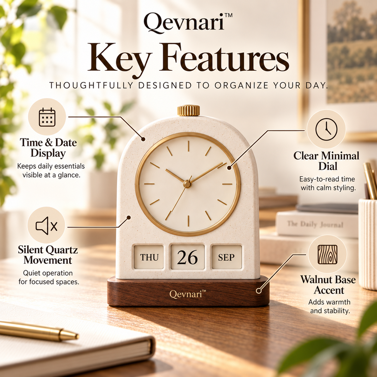 Calendar Desk Clock