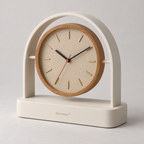 Arc Desk Clock — Warm Oak