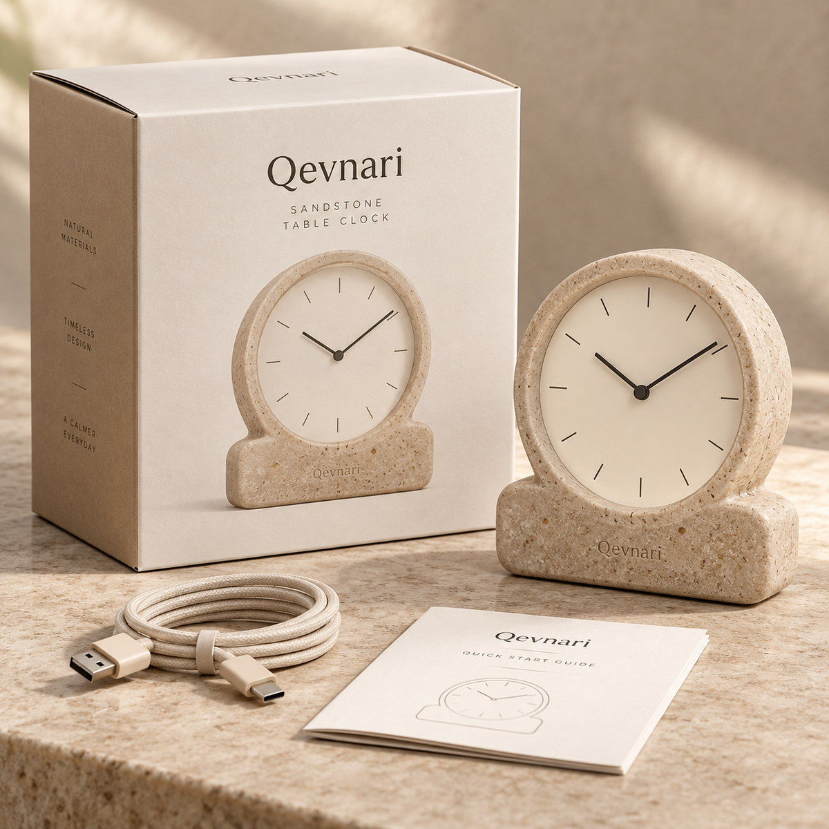 Sandstone Table Clock