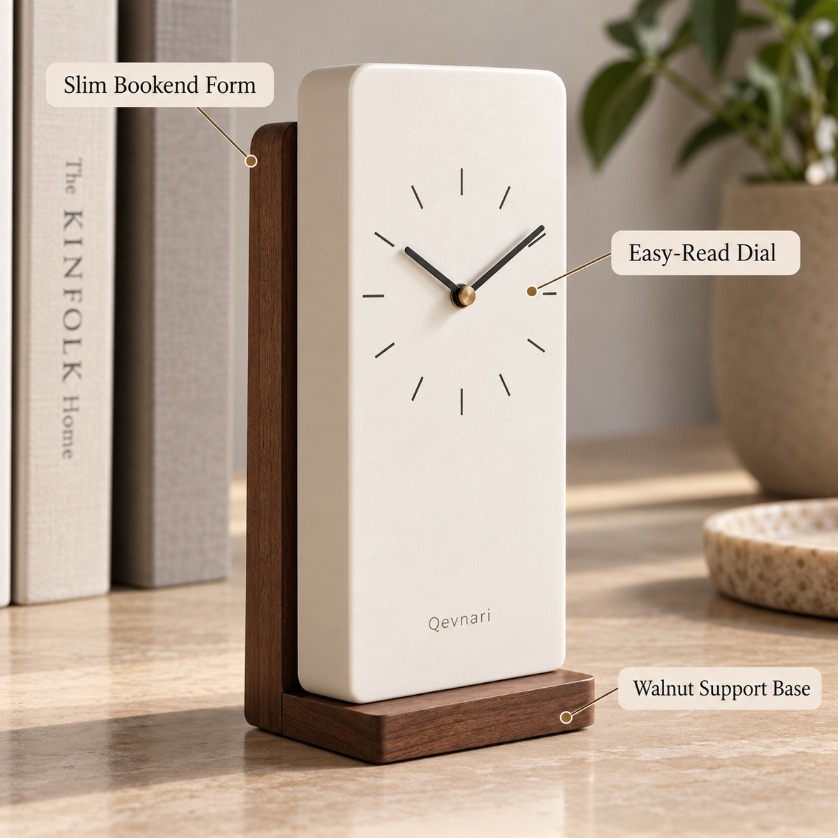 Bookend Desk Clock